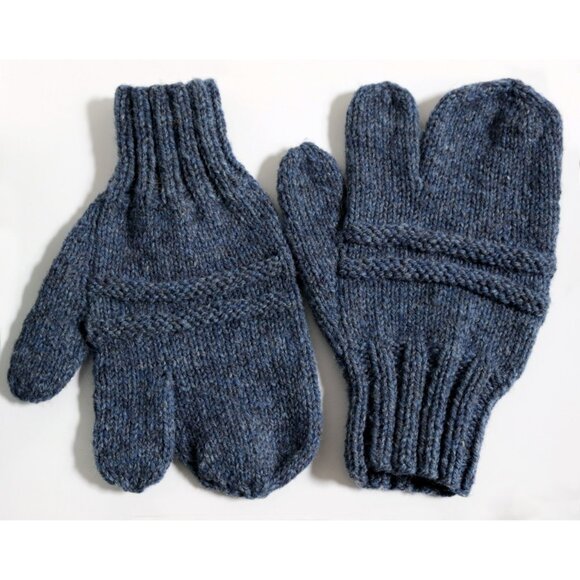 Unisex Hand knit Trigger Mittens - Size Large - Picture 3 of 5